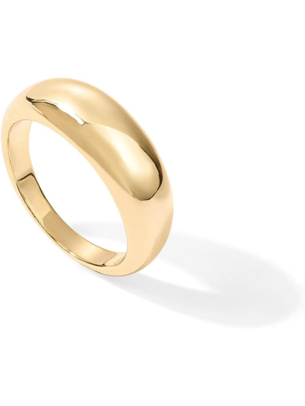 Chunky 14K Gold Plated Dome Ring for Women | Puffy Stackable Fashion Ring